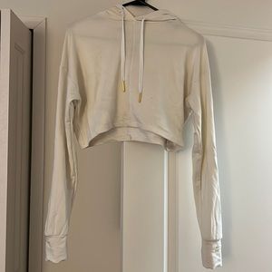 Whitney Simmons collection cream/white colored cropped hoodie
